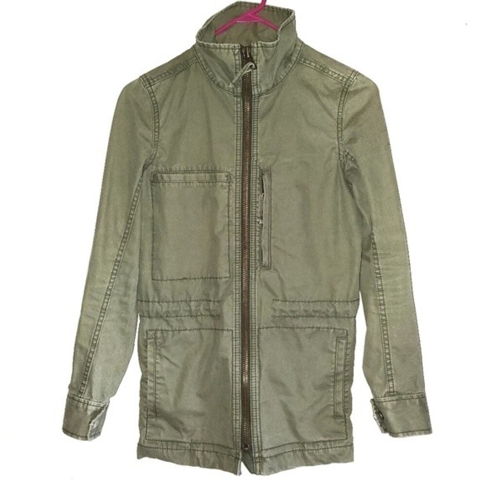 Madewell Army Green Fleet Military Cargo Utility Zip-Up Jacket Sz. XXS